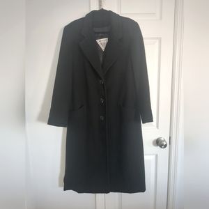 Vintage J. Perry for Marvin Richards 100% Cashmere Black Trench Coat, size 8